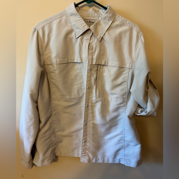 LL Bean Women’s Tropic Wear Light Gray Shirt. Size XL Petite - Picture 1 of 7